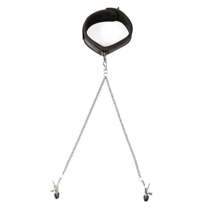 Twin Tweaks - Velvet Collar with Nipple Clamps