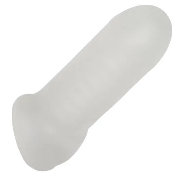 Girth-Booster Clear Cock Extension Sleeve With Ball Strap