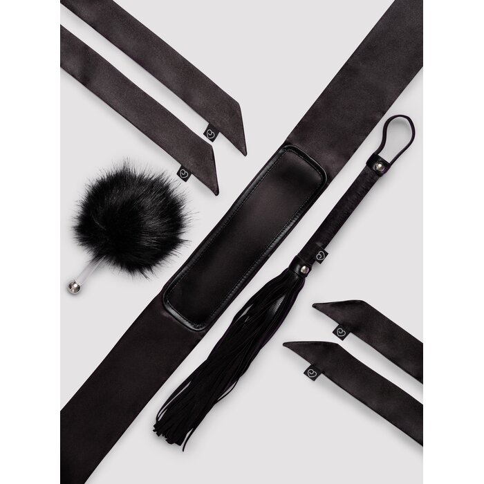 Lovehoney Tie and Tempt Luxury Bondage Kit (7 Pieces) - Black