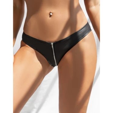 Siren Direct Access Faux Leather Zip-Up Knickers - XS/S