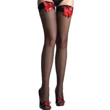 Rouge Romance Black Stockings & Red Bow
