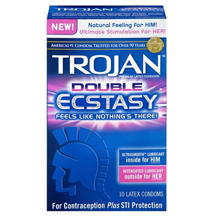 Trojan Double Ecstasy Condoms - 3 Pack