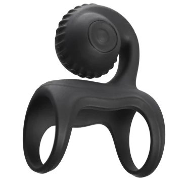 Double Down Cock Ring With 10-Speed Vibrating Clit Stim Curl