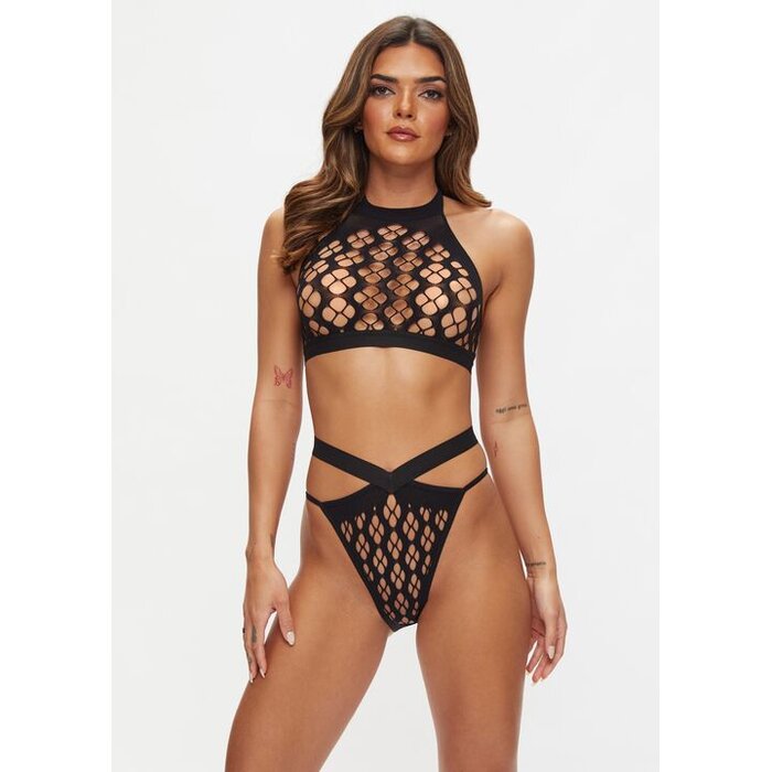 Ann Summers Charm Crotchless Set, Black