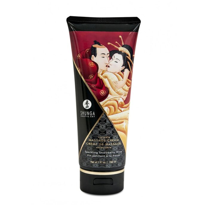 Shunga Kissable Massage Cream - Sparkling Strawberry Wine 7 oz.