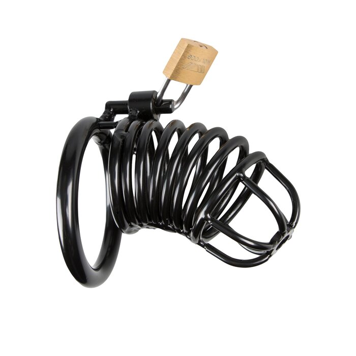Black Metal Penis Cage with Padlock