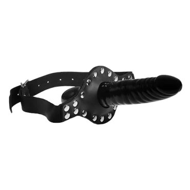 Torment Gag Reflex Leather Double Dildo Gag - 5 Inch