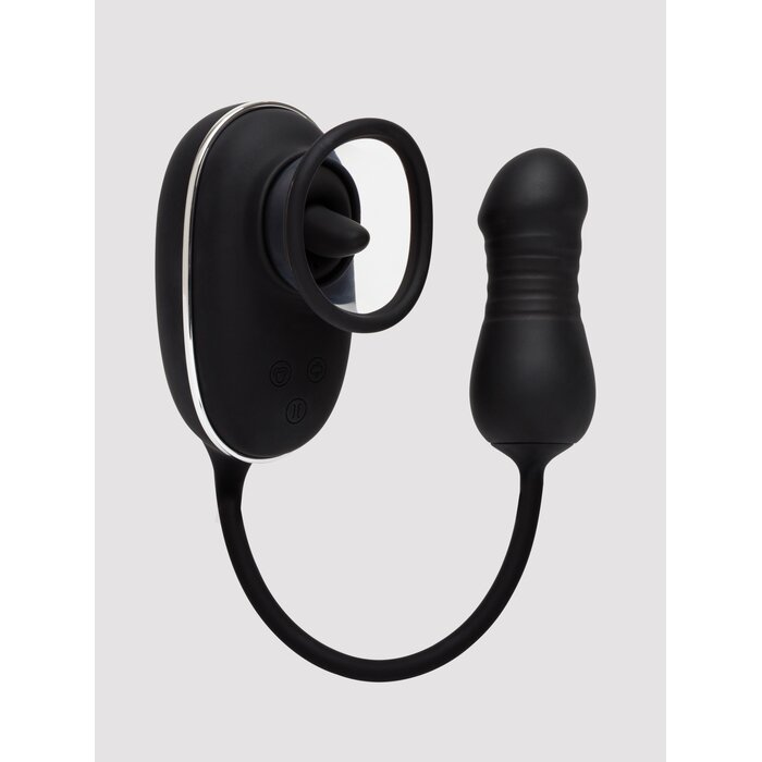 Lovehoney Supreme Sensation Rechargeable Pussy Pump with Thrusting Egg - Black