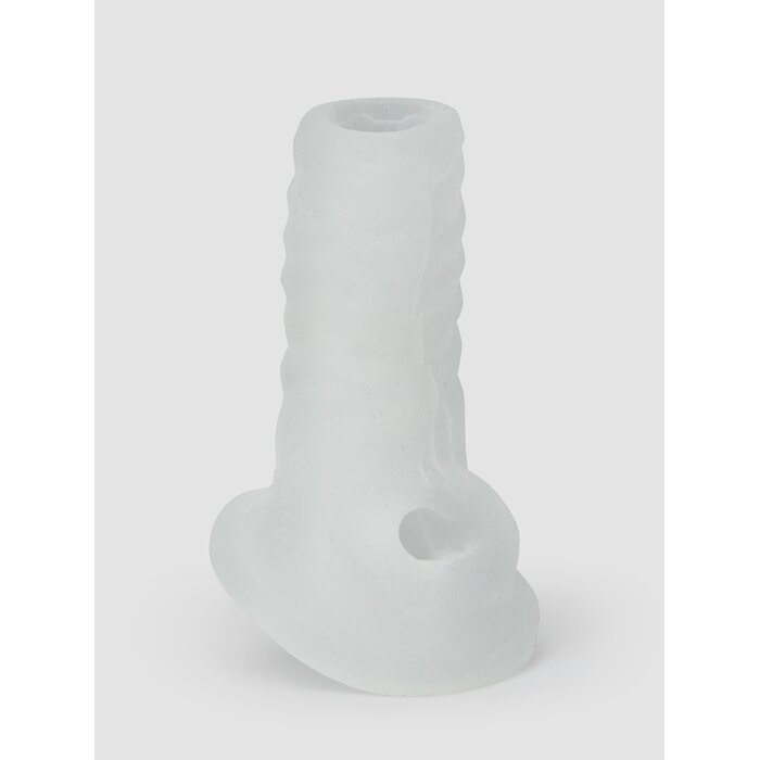 Perfect Fit 4 Inch Open Ended Penis Sleeve With Ball Loop - Clear