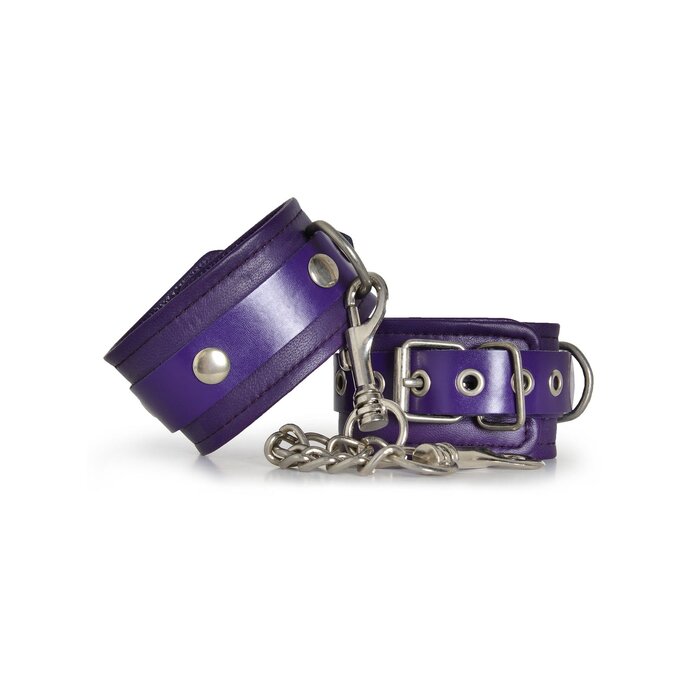 Purple Leather Wrist Cuffs