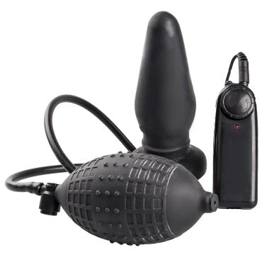 Pump it Up Latex Inflatable Vibrating Butt Plug - 5.5 Inch