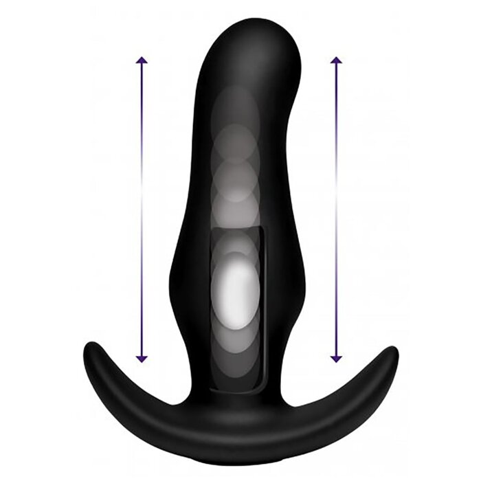Thump It Curved Silicone Buttplug - Black