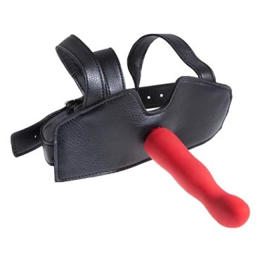 The Silent Pleaser Double Silicone Dildo Strap-On Gag - 5.5 Inch