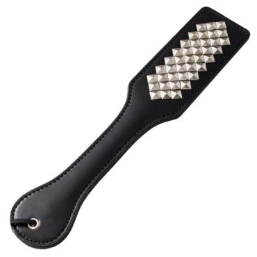 Nightfall Kiss Black Studded Paddle Spanker - 12.5 Inch