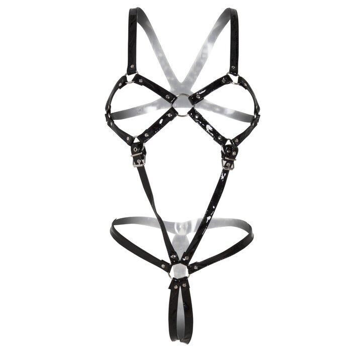 PVC Vixen Full Body Harness in Black - One Size