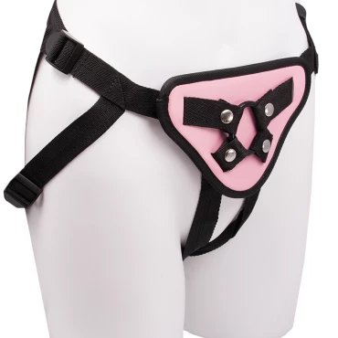Pink Satin Universal Strap On Harness
