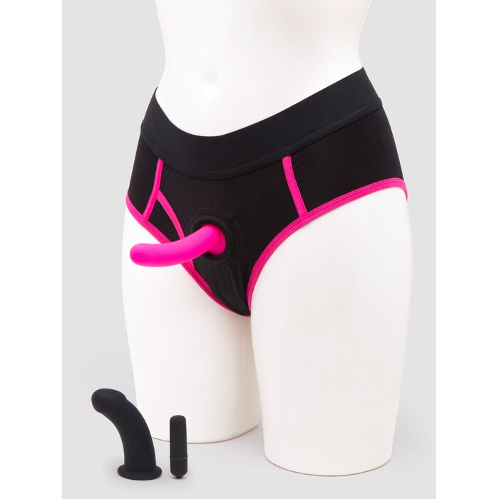 Lovehoney Double Up Vibrating Dual Penetration Strap-On Kit - L / XL - Black