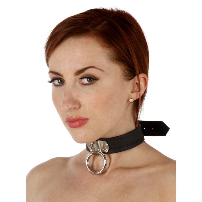 Leather D-Ring O-Ring Black Collar