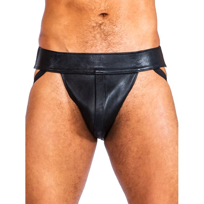 Leather Jock Strap with Elastic Straps
