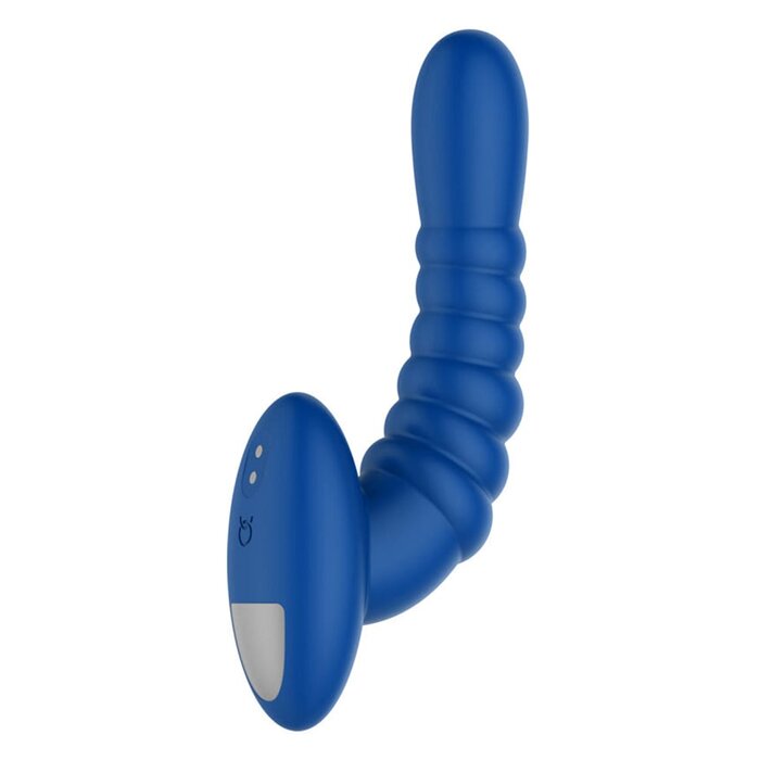 Ribbed Pro Vibrating Massager - Blue