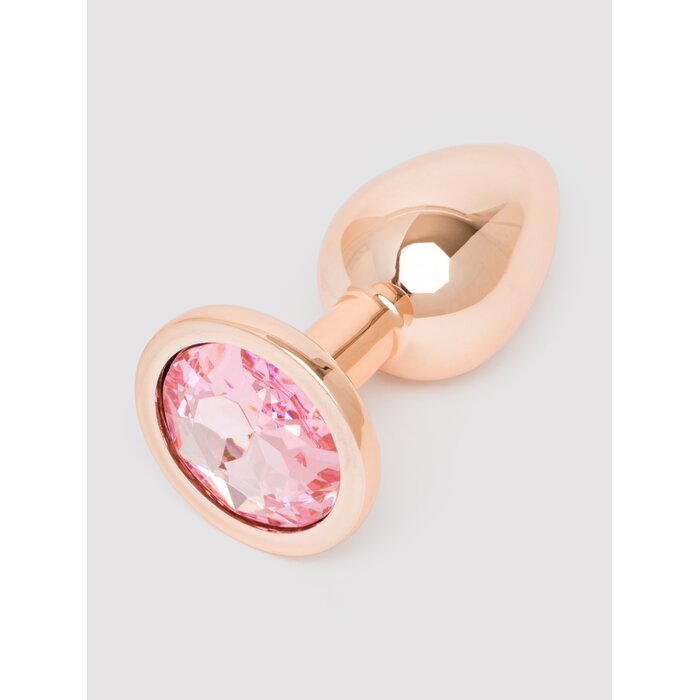 Lovehoney Secret Shine Rose Gold Jewelled Metal Butt Plug 2.5 Inch - Gold