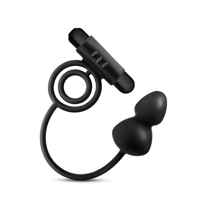 Anal Adventures Platinum - Silicone Anal Plug with Vibrating C-Ring