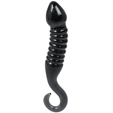 Glacier Smoky Black Glass Monster Dildo - 7.5 Inch