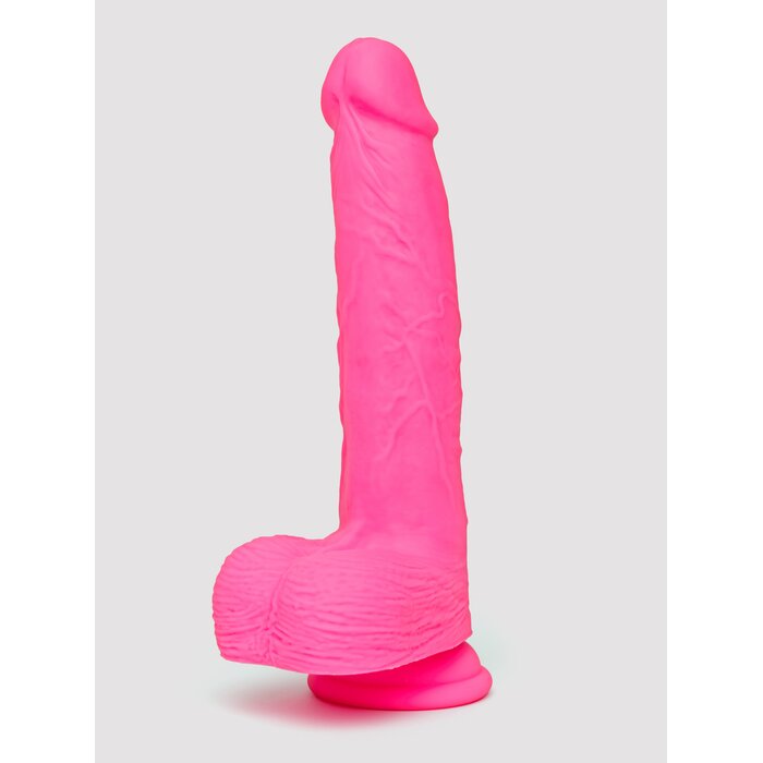 Rechargeable Rumbling & Thrusting Silicone Dildo Vibrator - Pink