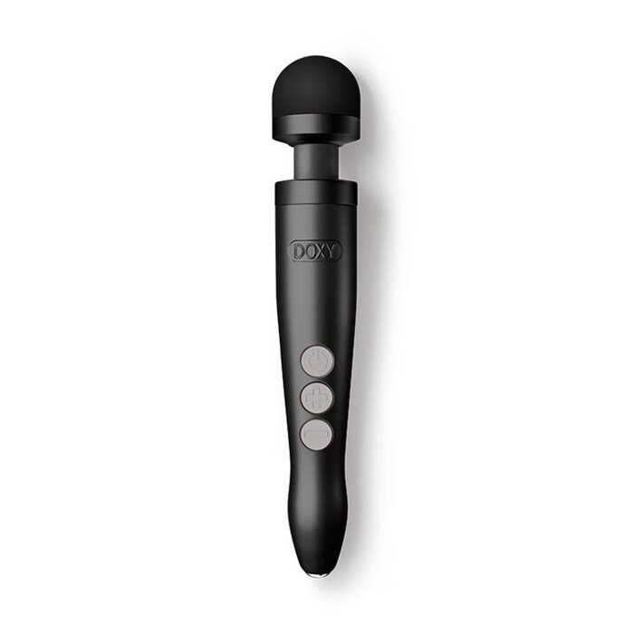 Doxy Die Cast 3 Rechargeable Wand Vibrator: Premium Matte Black
