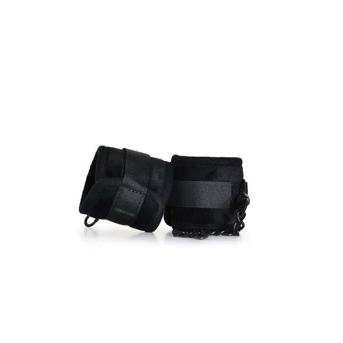 Black Velvet Handcuffs With Detachable Chain