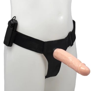 Thrill Thruster Unisex Hollow Vibrating Strap-On - 7 Inch