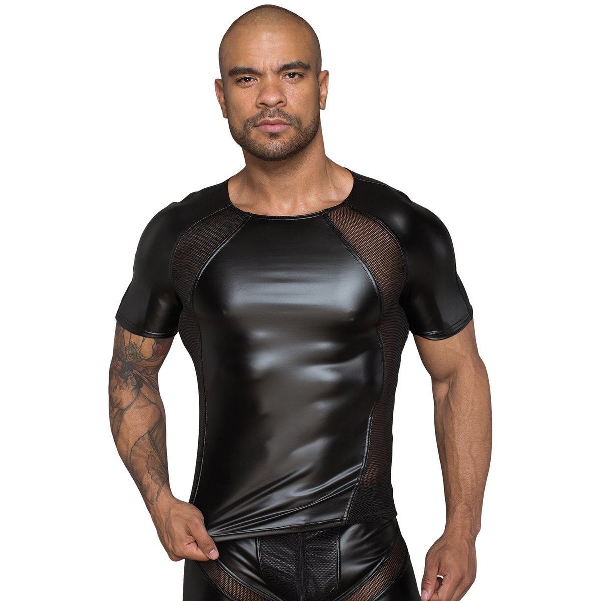 Noir Handmade Powerwetlook T-shirt - Black - S