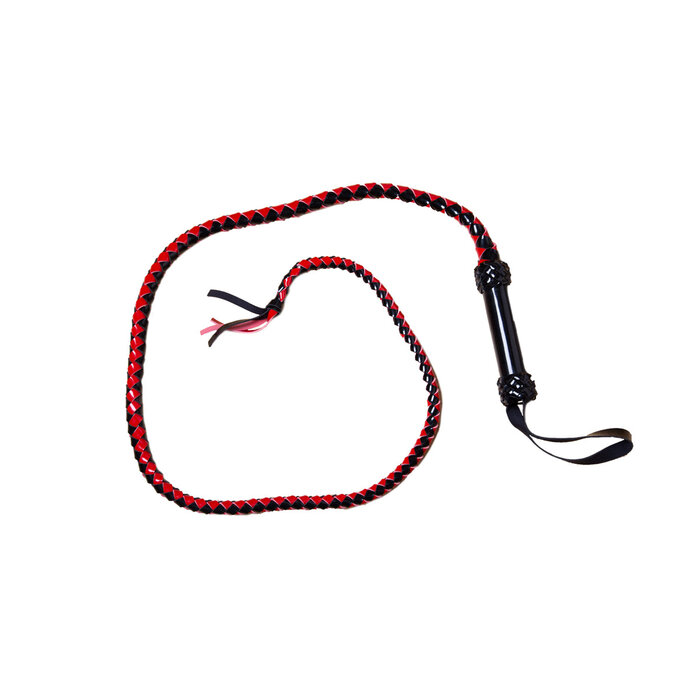 PVC Bull Whip Black - Red