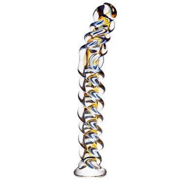 Glacier Glass Kaleidoscope Twisted Dildo - 7 Inch