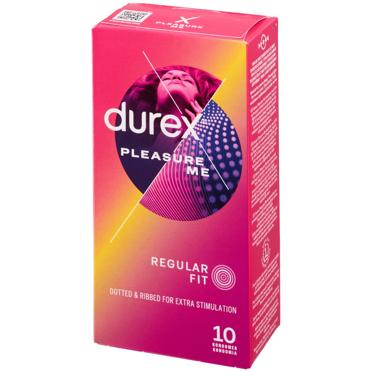 Durex Pleasure Me Ribbed & Dotted Condoms 10 Pack - Clear