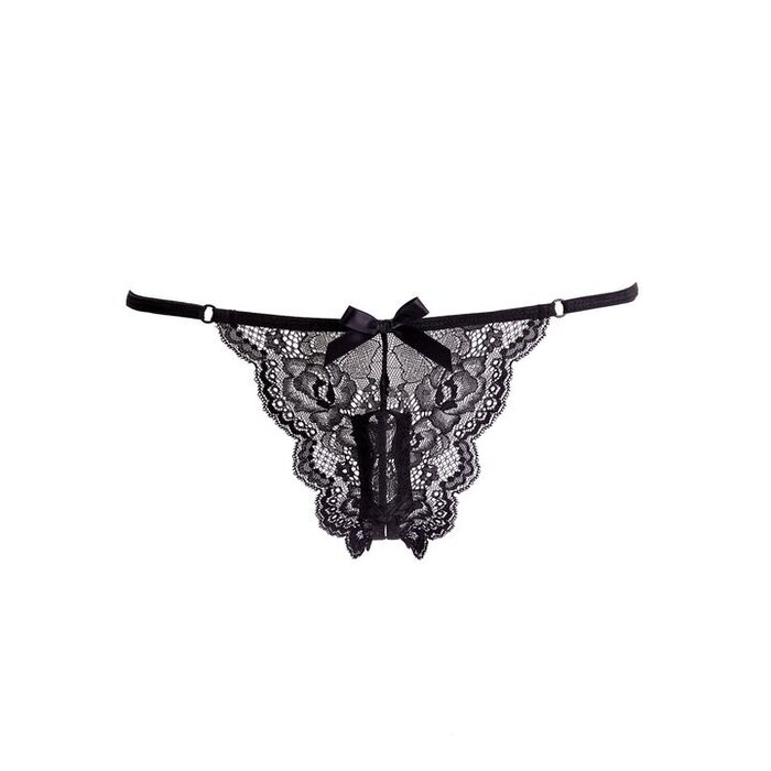 Ann Summers Black Lace Crotchless Thong with Removable Vibrating Bullet