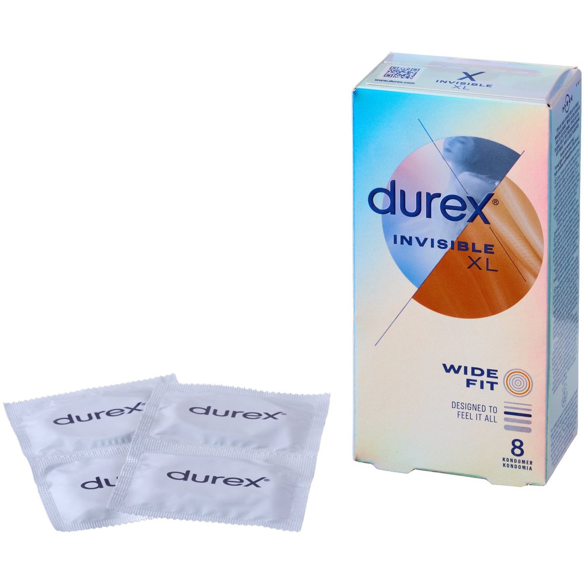 Durex Invisible XL Wide Fit Condoms 8 pcs - Clear