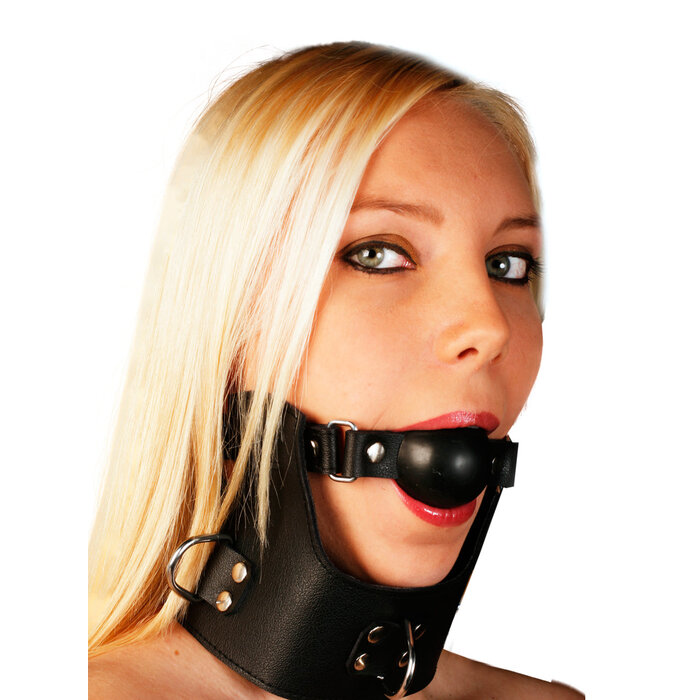 Leather 3D Ring Collar with Detachable Ball Gag