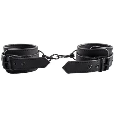Inmate Black Matte Faux Leather Handcuffs