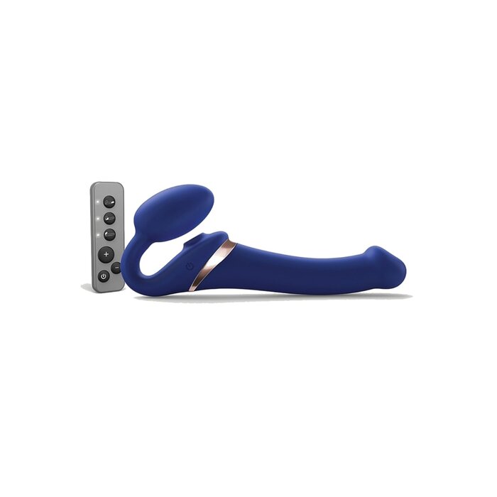 Strap-On-Me Multi-Orgasm Bendable Strap-On - Night Blue - Medium