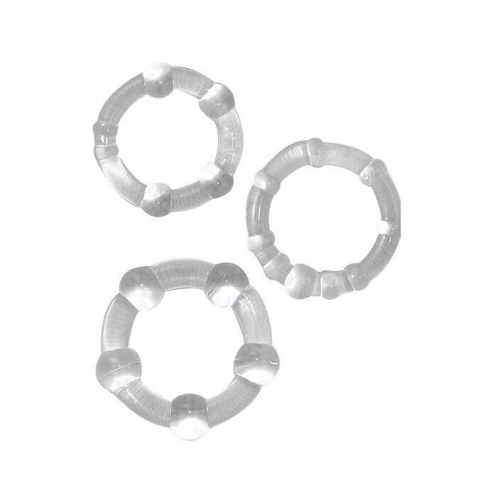 Ram Beaded Cock Rings - Clear