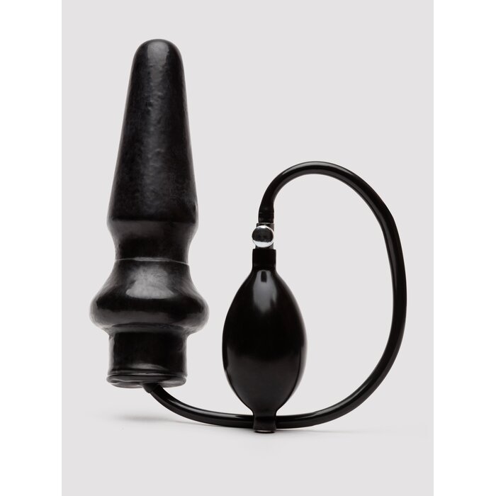Inflatable Latex Butt Plug - Black