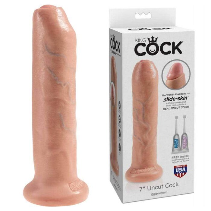 King Cock 7.5" Big Realistic Dildo with Movable Foreskin for Ultimate Pleasure