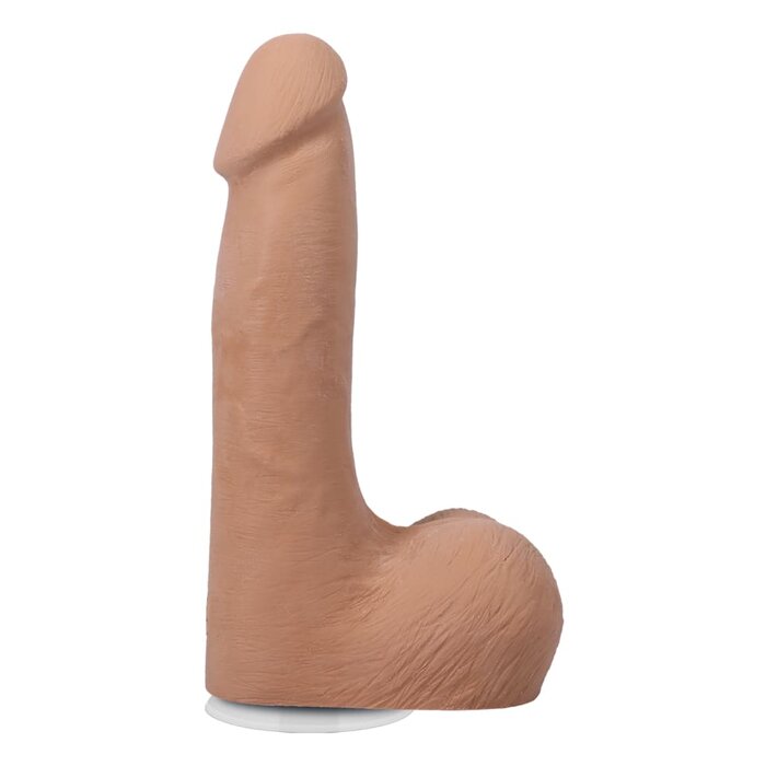 The Realistic Cock - With Removable Vac-U-Lock Suction Cup - ULTRASKYN - 7" (with Balls) - Caramel