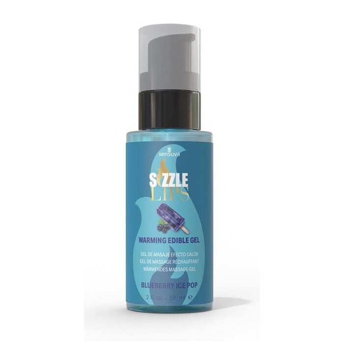 Sizzle Lips Edible Warming Gel - Blueberry Ice Pop - 2 oz.