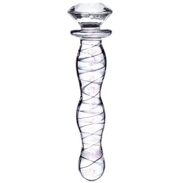 Glitter Burst Diamond Glass Dildo - 6.5 Inch