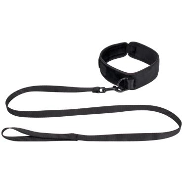 Lead Astray Black Velvet Collar & Leash