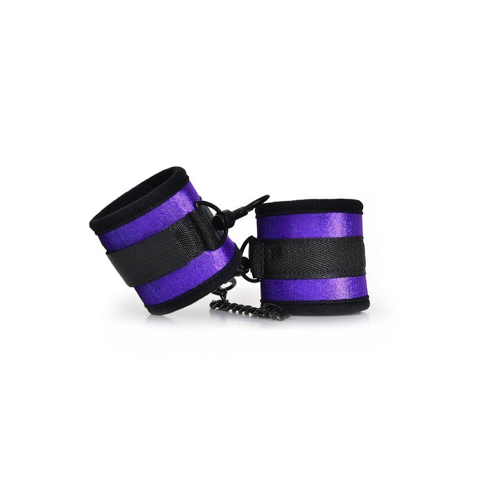 Purple Velvet Handcuffs With Detachable Chain