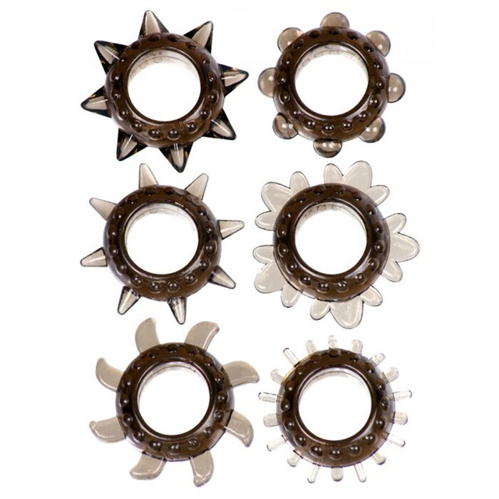 Tickler Set of 6 Textured Rings