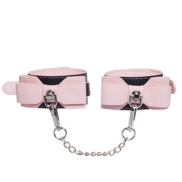 Good Girl Black & Pink Contrast Bow Handcuffs